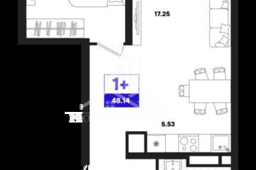1-к квартира, 48,3 м², 12/22 эт.