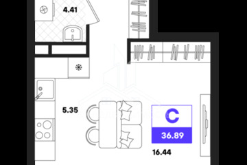 Студия, 37,02 м², 17/22 эт.