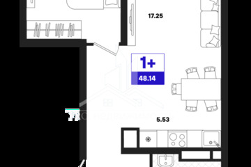 1-к квартира, 48,14 м², 17/22 эт.