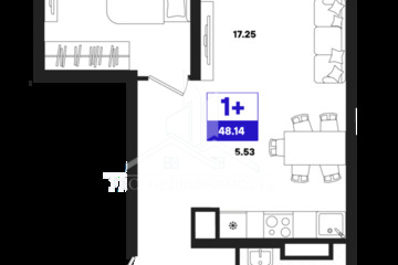 1-к квартира, 48,14 м², 20/22 эт.
