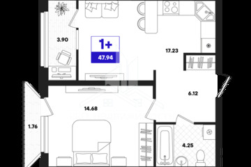 1-к квартира, 47,94 м², 14/22 эт.