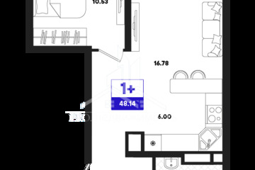 1-к квартира, 48,14 м², 15/22 эт.