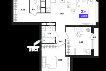 2-к квартира, 65,8 м², 16/22 эт.