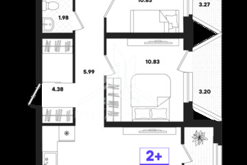 2-к квартира, 64,54 м², 17/22 эт.