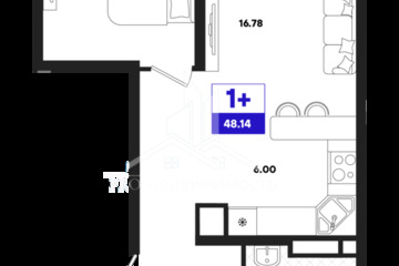 1-к квартира, 48,14 м², 18/22 эт.