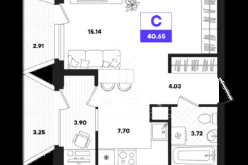 Студия, 40,65 м², 20/22 эт.