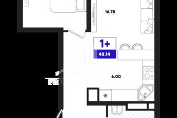 1-к квартира, 48,14 м², 20/22 эт.