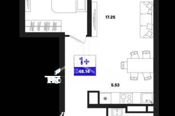 1-к квартира, 48,14 м², 13/22 эт.