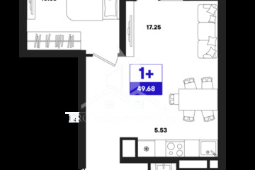 1-к квартира, 49,68 м², 16/22 эт.