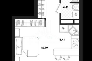 Студия, 35,54 м², 20/22 эт.