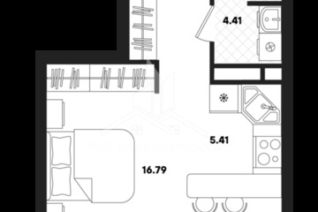 Студия, 35,54 м², 21/22 эт.
