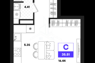 Студия, 35,51 м², 22/22 эт.