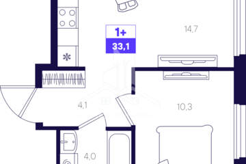 1-к квартира, 33,1 м², 2/16 эт.